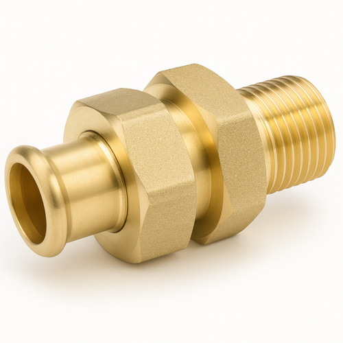 15mm x 1/2" Press-Fit Gas Union Coupling – Brass