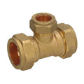 22mm x 22mm x 15mm Compression Reducing Tee – Brass
