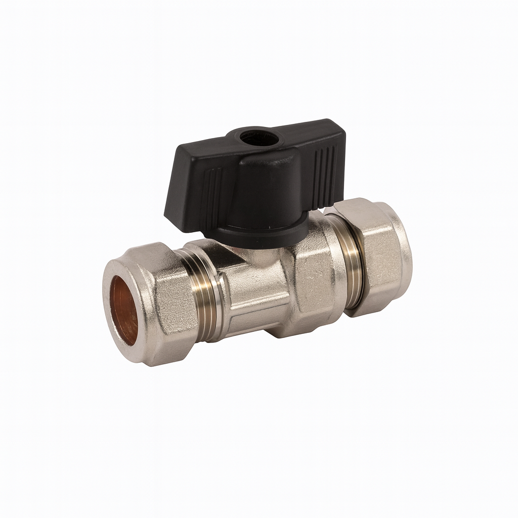 15mm Heavy-Duty Chrome Isolating Valve with Handle – Compression