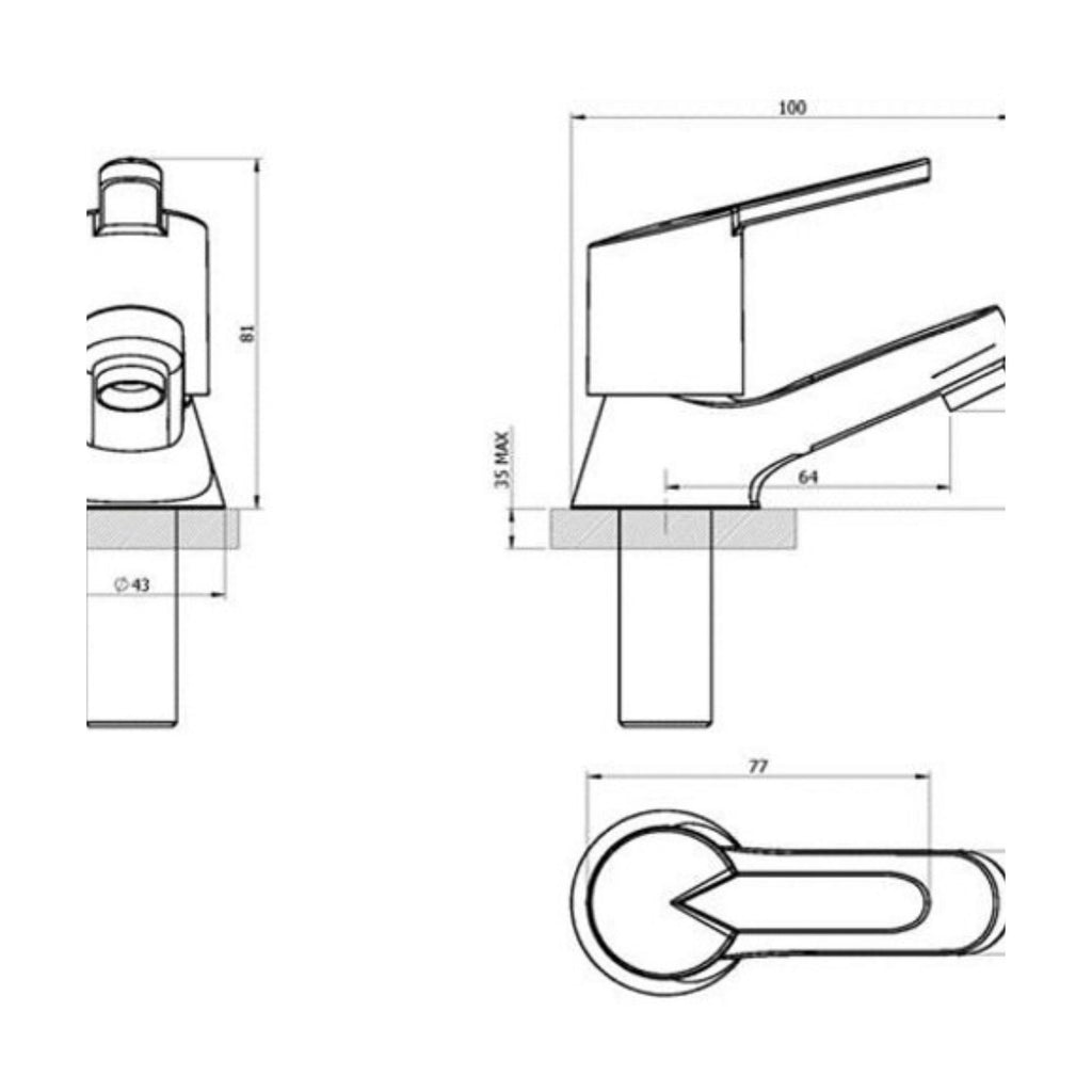 Instinct S12 Basin Tap Pair – Chrome, Modern Lever Handles