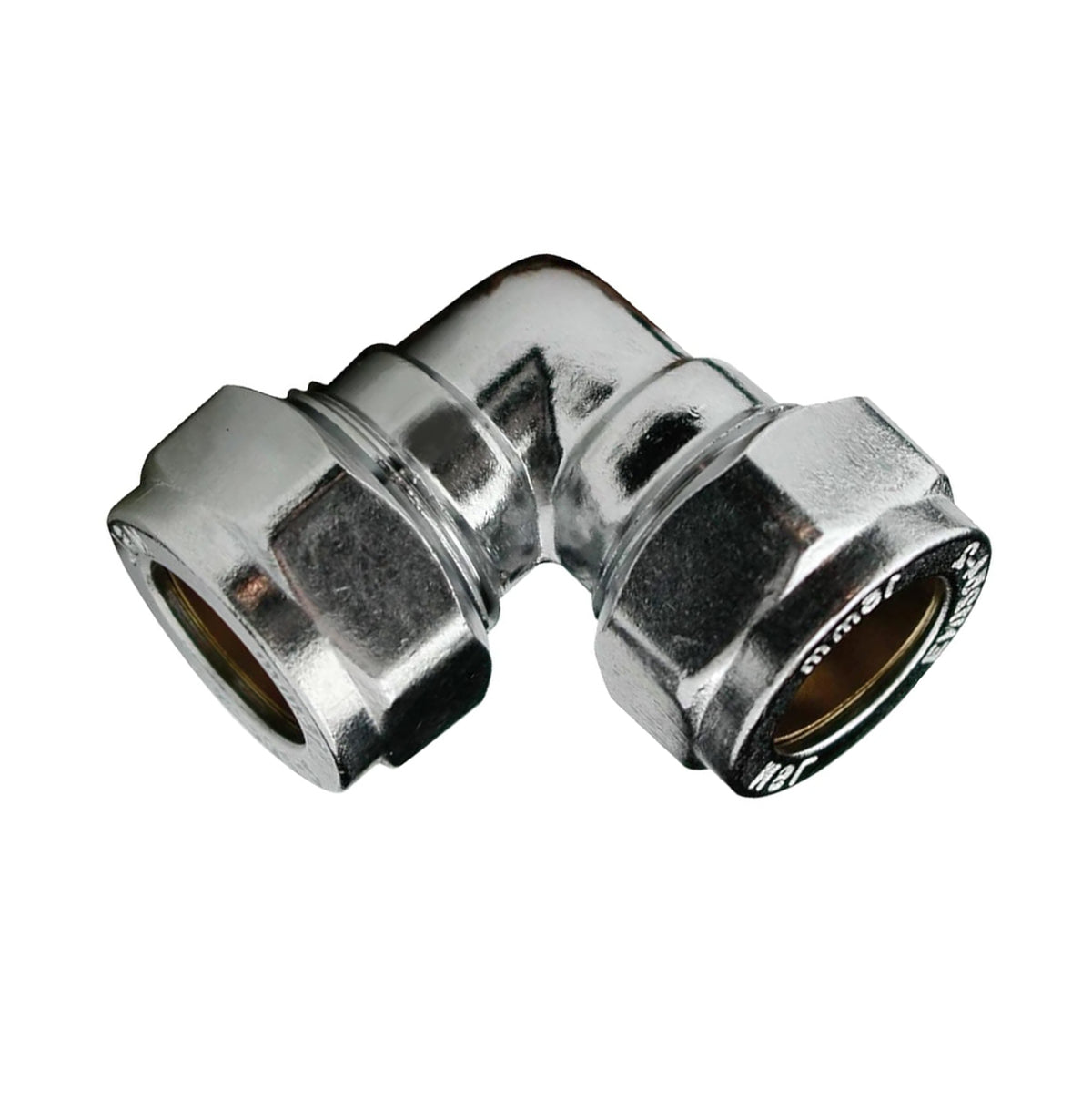 15mm Polished Chrome Compression Elbow – C x C, Decorative Pipework