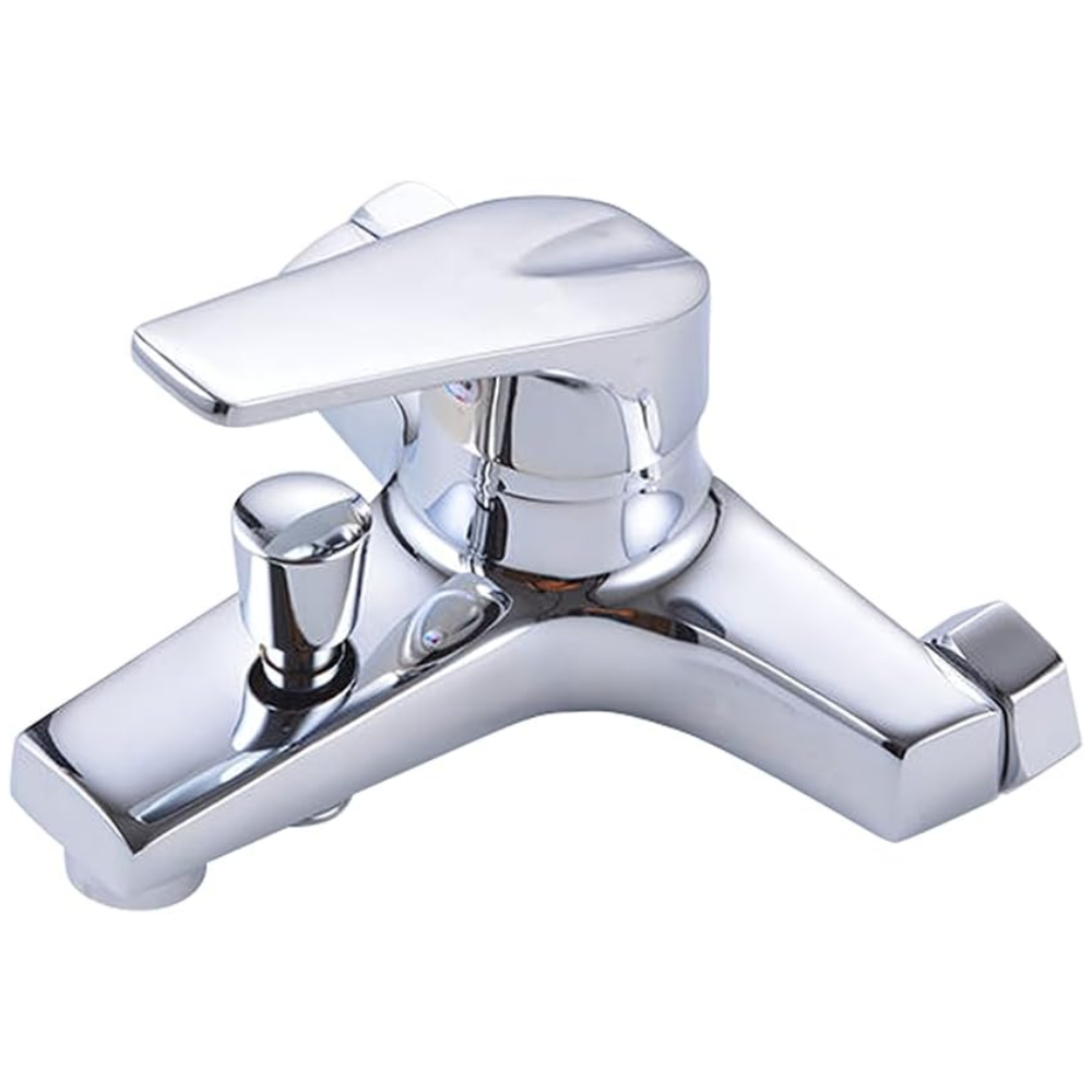 Valear Wall-Mounted Bath Shower Mixer – Chrome, Pillar Legs