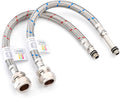 WRAS Flexi Tap Connector Pair – M10 x 15mm Compression, 300mm, Stainless Steel