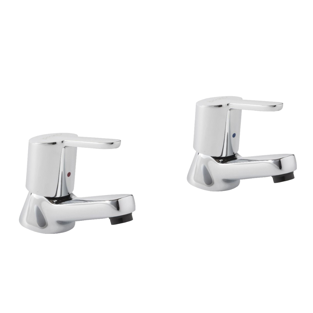 Instinct S12 Basin Tap Pair – Chrome, Modern Lever Handles