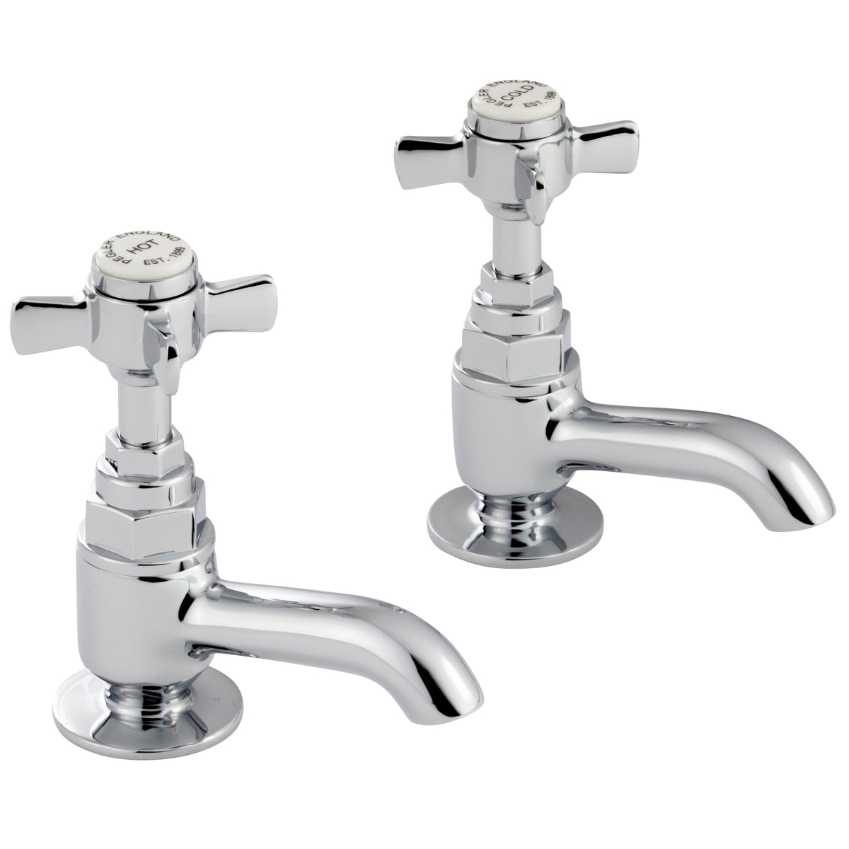 Hemsworth Chrome Basin Tap Pair – Traditional Crosshead Handles