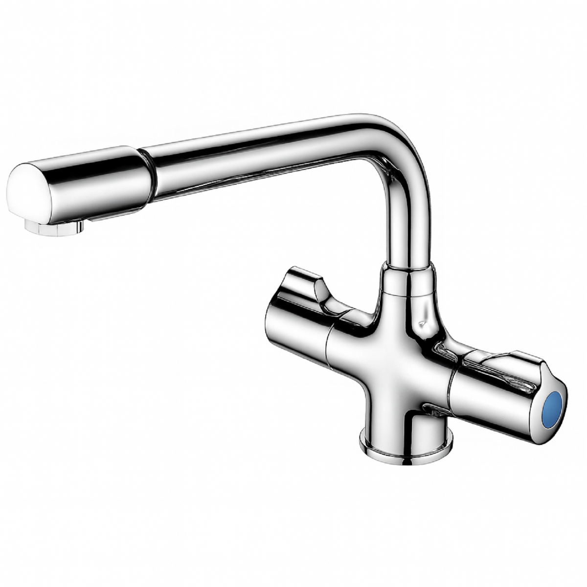 Dawson Kitchen Mixer Tap – Chrome, Dual Handle Swivel Spout