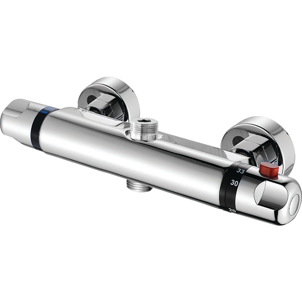 Lyra Round Thermostatic Shower Bar Valve – Chrome, Twin Outlet
