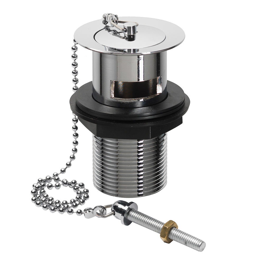 Chrome Basin Waste with Chain - Slotted