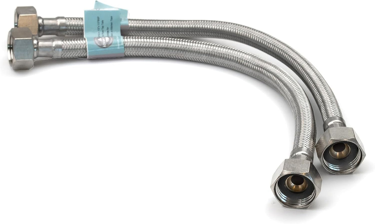 Flexi Pipe 1/2" x 1/2" BSP Flexible Tap Connector – 300mm (Pair)
