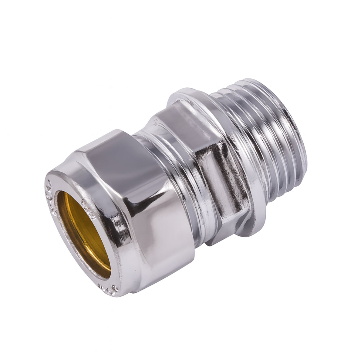15mm x 1/2" Compression to Male Iron Coupling – Chrome J600CP