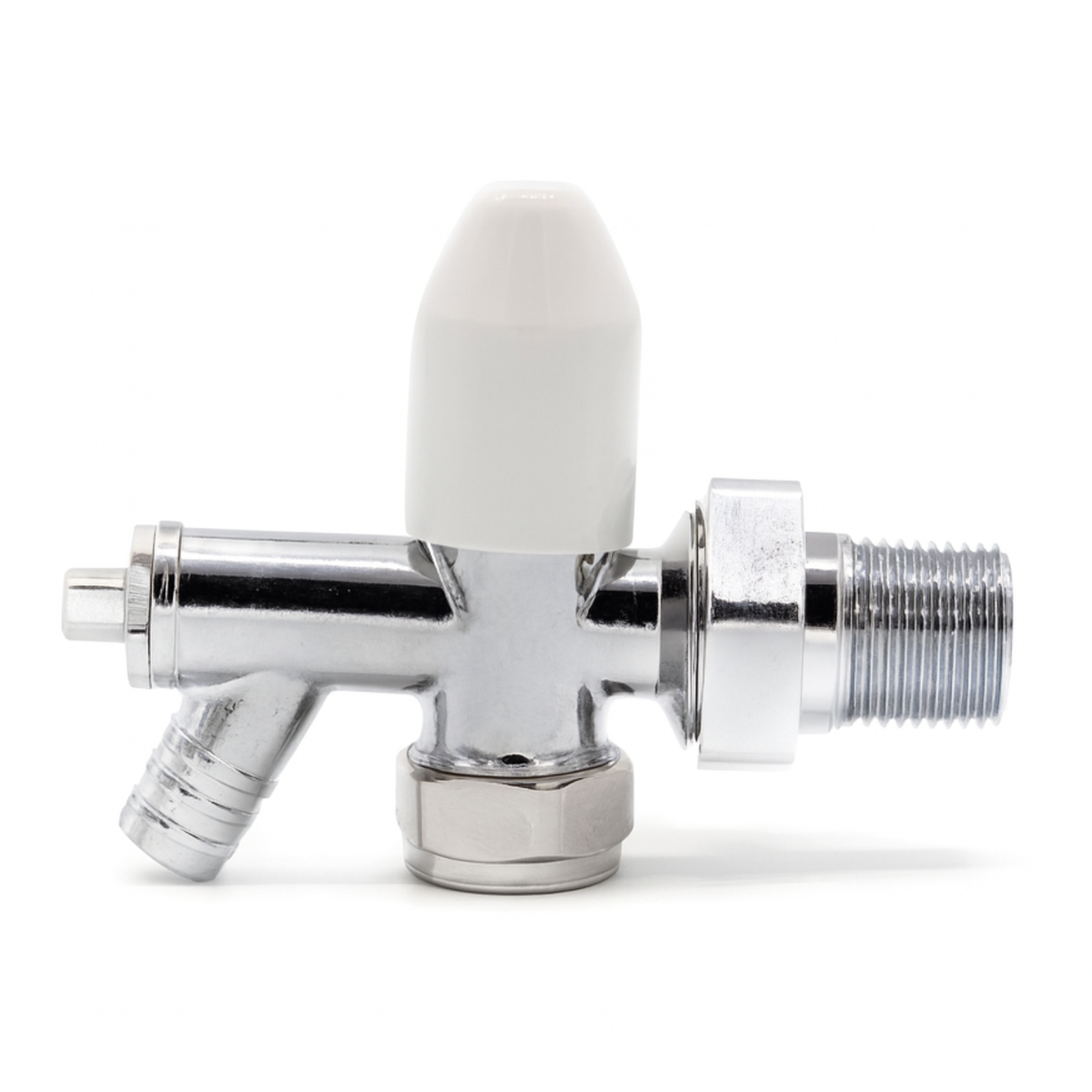 15mm Chrome Cosmos Lockshield Radiator Valve with Drain Off