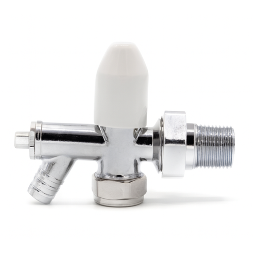 15mm Chrome Cosmos Lockshield Radiator Valve with Drain Off