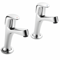 Haze High Neck Kitchen Tap Pair – Chrome, Hot & Cold Pillar Taps