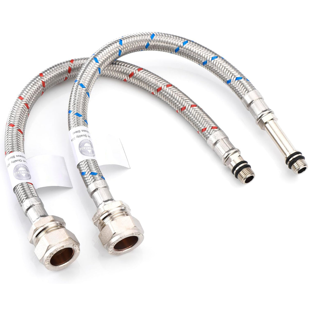 WRAS-Approved Mono Flexible Tap Connector Tails – 10mm, Pair