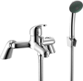 Eros Chrome Bath Shower Mixer Tap – Deck-Mounted, Pillar Legs